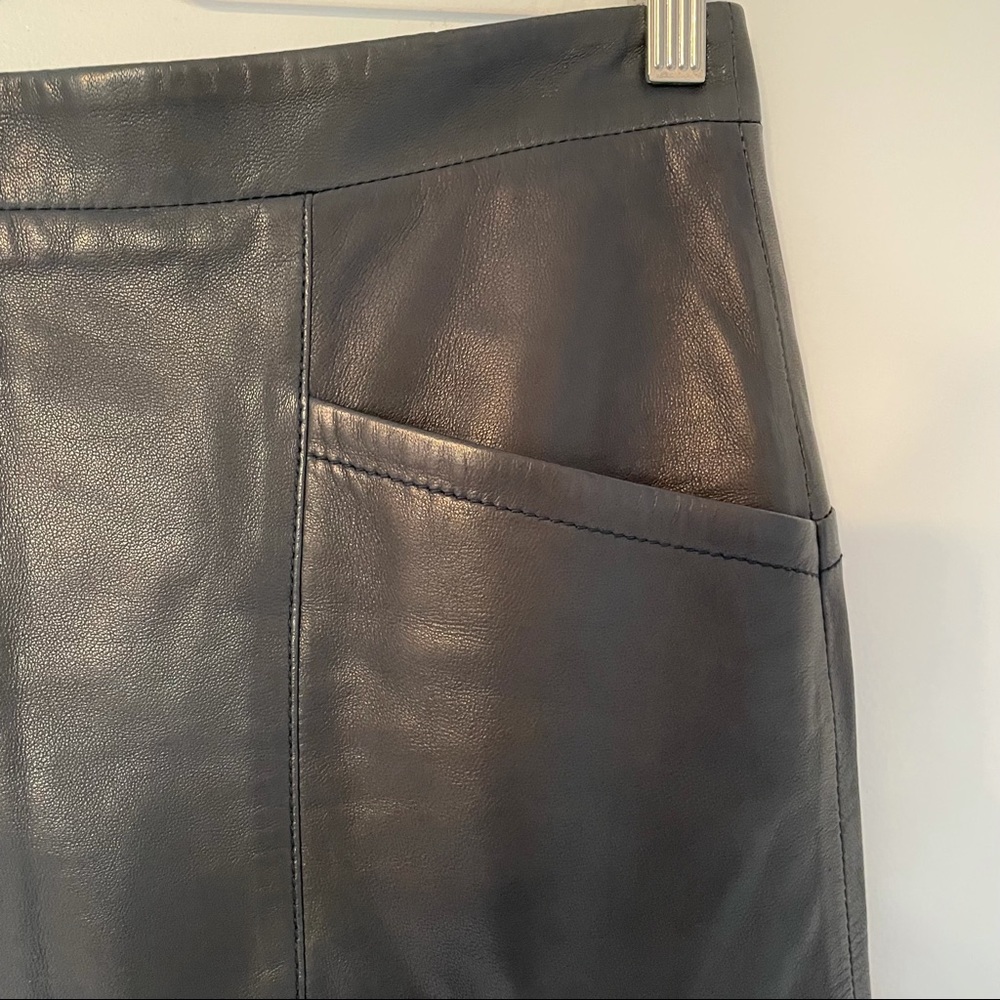 Paper Denim & Cloth Lambskin Leather Pencil Skirt - Picture 6 of 14